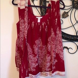 red CAbi blouse with matching scarf!  Adorable